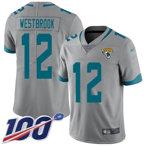 Men Nike Jacksonville Jaguars #12 Dede Westbrook Silver  Stitched NFL Limited Inverted Legend 100th Season Jersey